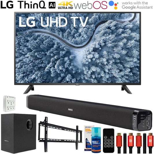 LG 50 Inch UP7000 4K LED UHD Smart webOS TV 2021 with Deco Gear Home Theater Bundle