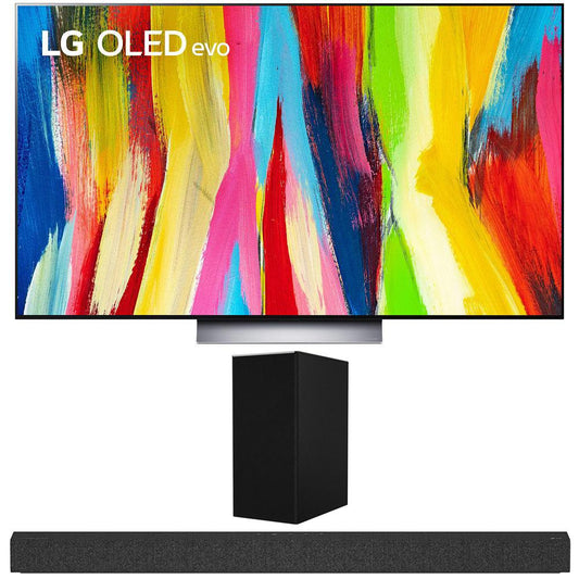 LG OLED55C2PUA 55" HDR 4K Smart OLED TV 2022 w/ LG SP7Y High Res Audio Sound Bar