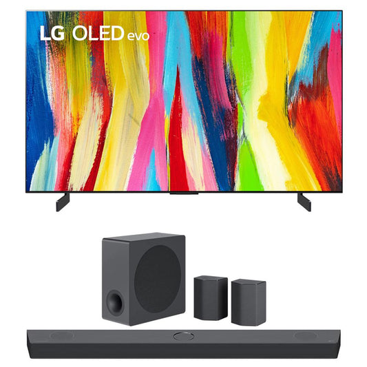 LG OLED65C2PUA 65" HDR 4K Smart OLED TV 2022 w/ LG S95QR High Res Audio Sound Bar