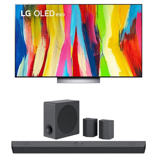 LG OLED55C2PUA 55" HDR 4K Smart OLED TV 2022 w/ LG S95QR High Res Audio Sound Bar