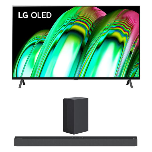 LG 65" A2 Series 4K HDR Smart TV AI ThinQ 2022 w/ LG S65Q High Res Audio Sound Bar