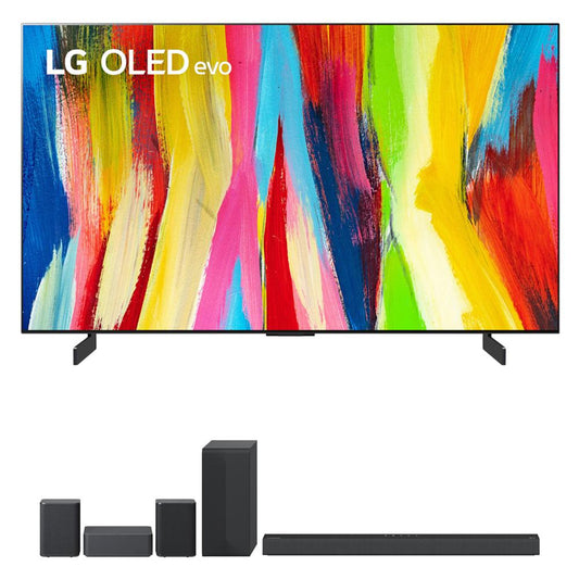 LG OLED83C2PUA 83" HDR 4K Smart OLED TV 2022 + LG S65Q Soundbar + Rear Speaker Kit