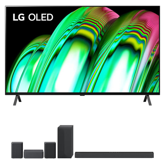 LG 65" A2 Series 4K HDR Smart TV 2022 + LG S65Q Soundbar + Rear Speaker Kit
