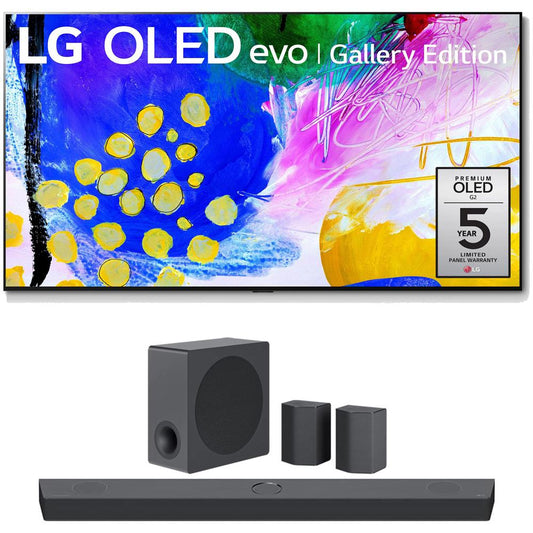 LG OLED55G2PUA 55" HDR 4K Smart OLED TV 2022 w/ LG S95QR High Res Audio Sound Bar