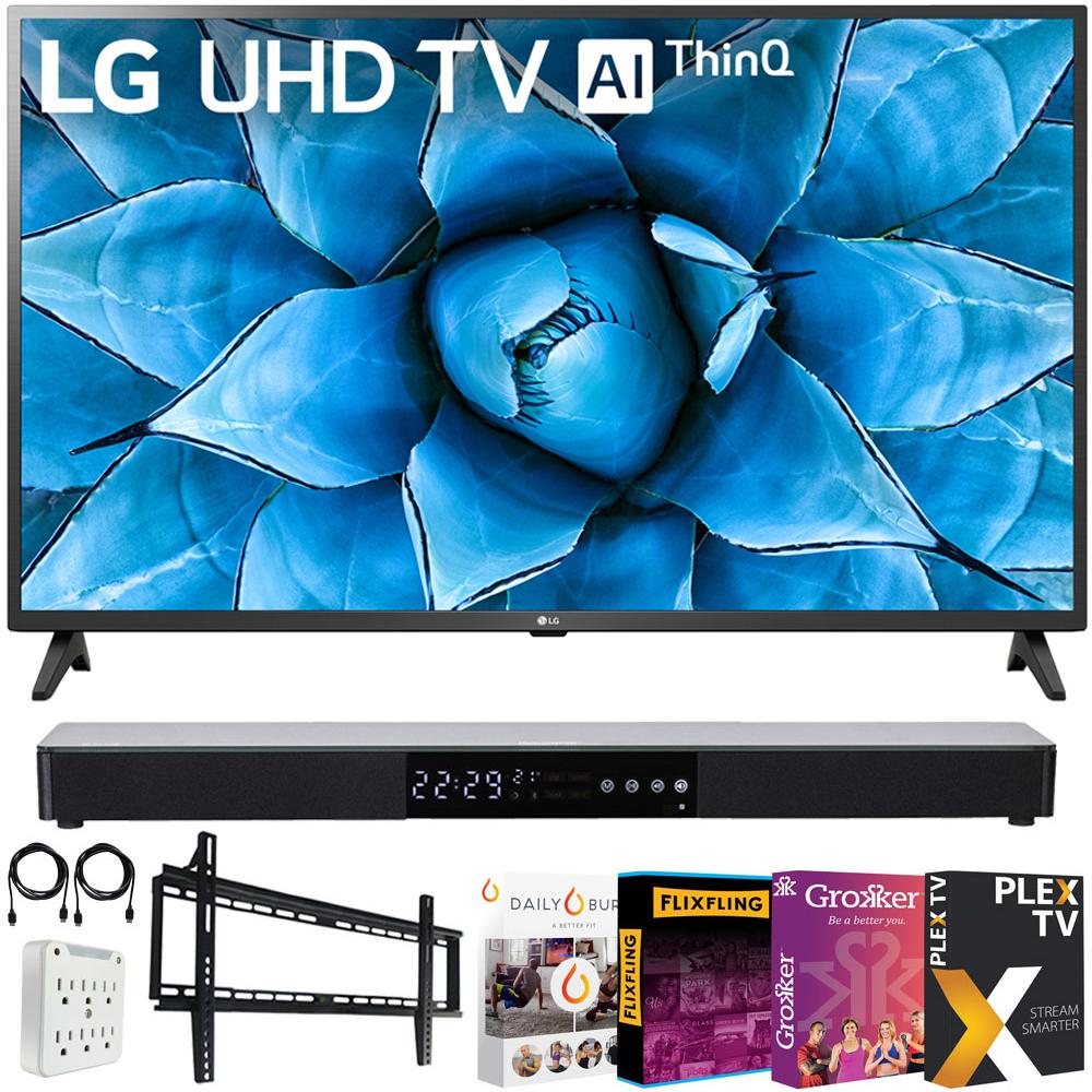 LG 43" UHD 4K HDR AI Smart TV 2020 Model with Deco Gear Soundbar Bundle