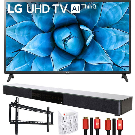 LG 55UN7300PUF 55" 4K UHD TV with AI ThinQ (2020) with Deco Gear Soundbar Bundle
