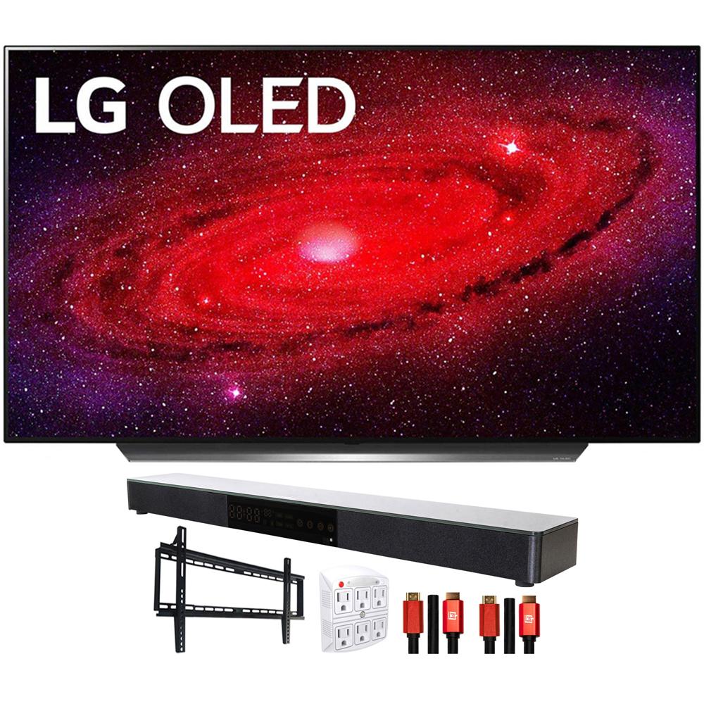 LG OLED77CXPUA 77" CX 4K OLED TV w/ AI ThinQ (2020) with Deco Gear Soundbar Bundle