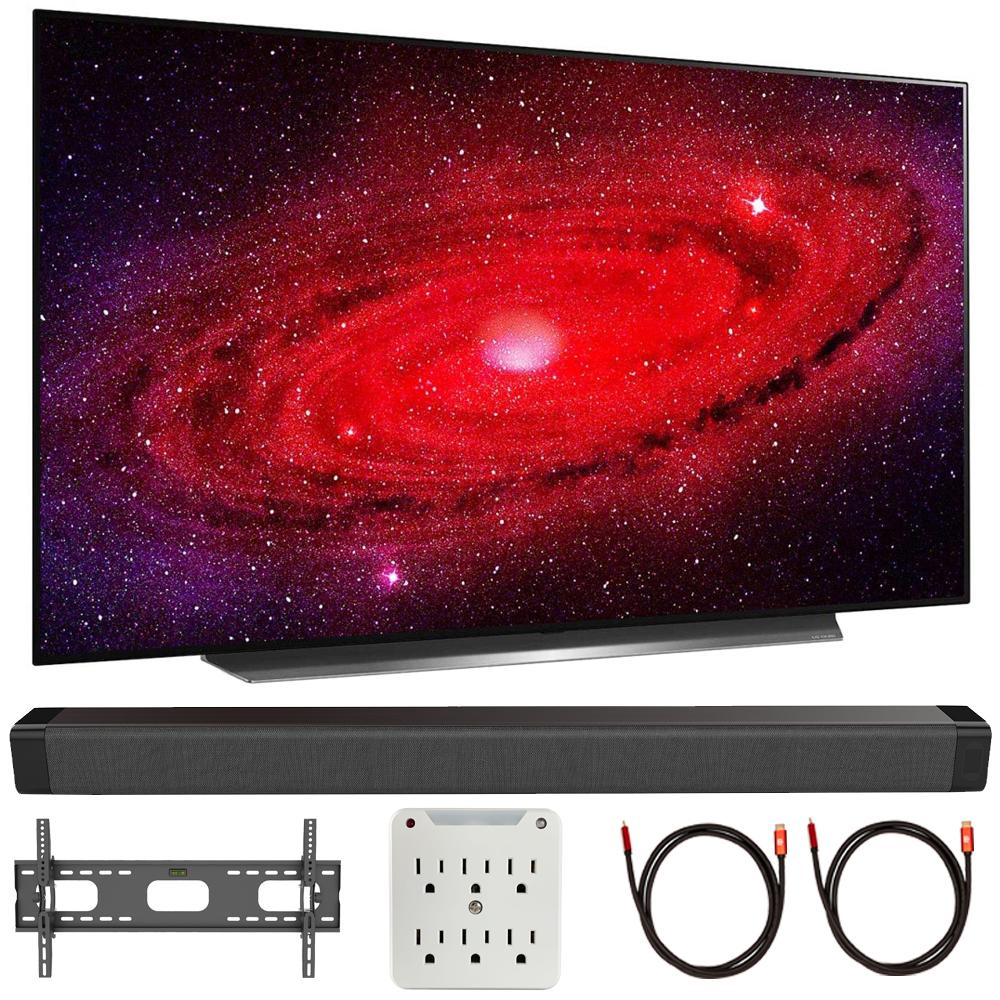 LG OLED77CXPUA 77" CX 4K OLED TV w/ AI ThinQ (2020) with Deco Gear Soundbar Bundle