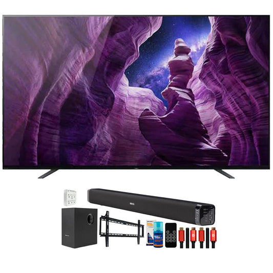Sony XBR65A8H 65" A8H 4K UHD OLED Smart TV (2020) with Deco Gear Home Theater Bundle