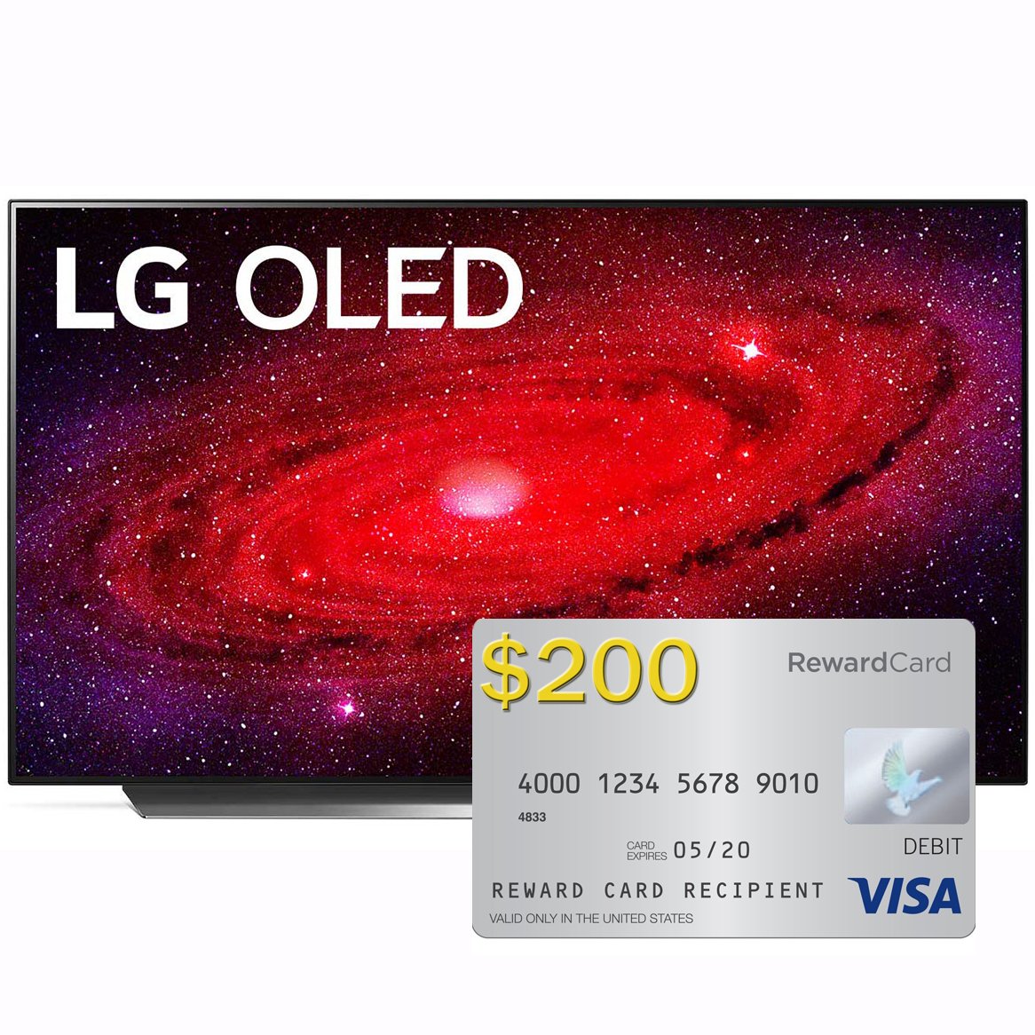 LG 48" OLED48CXPUB CX 4K Smart OLED TV w/ AI ThinQ (2020) + $200 Visa Gift Card