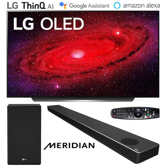 LG OLED77CXPUA 77" CX 4K OLED TV w/ AI ThinQ (2020) Bundle with SN10YG Soundbar