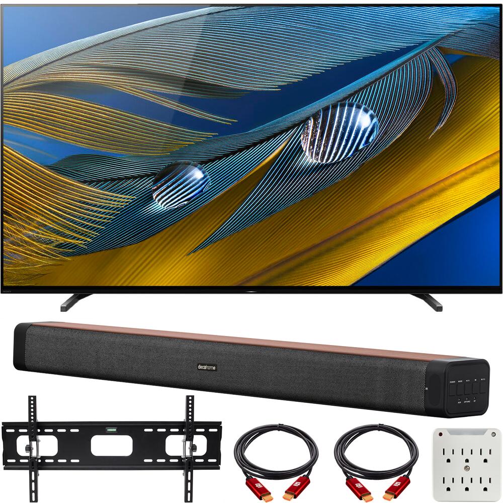 Sony XR65A80J 65" A80J 4K OLED Smart TV (2021) with Deco Home 60W Soundbar Bundle