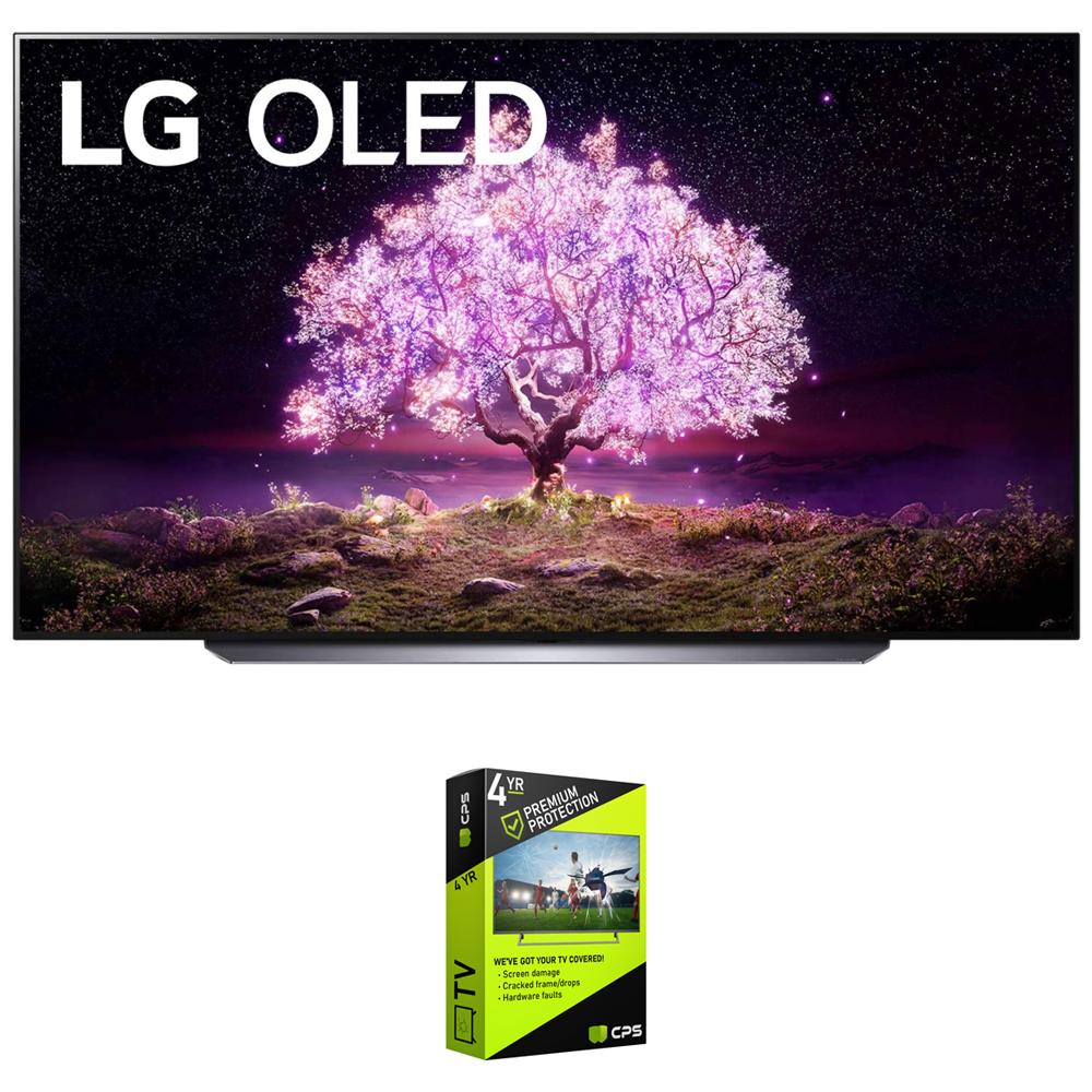LG OLED83C1PUA 83" 4K Smart OLED TV w/AI ThinQ 2021 + Premium Warranty Bundle