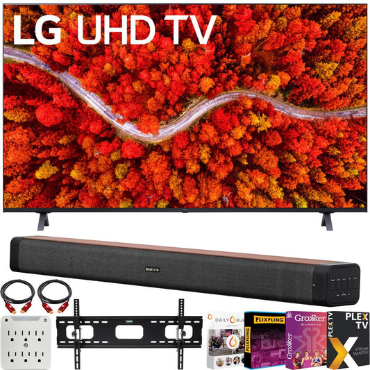 LG 55UP8000PUA 55 Inch 4K UHD Smart webOS TV (2021) with Soundbar Bundle