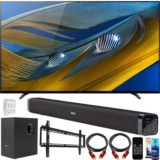 Sony XR77A80J 77" A80J 4K OLED Smart TV 2021 with Deco Gear Home Theater Bundle
