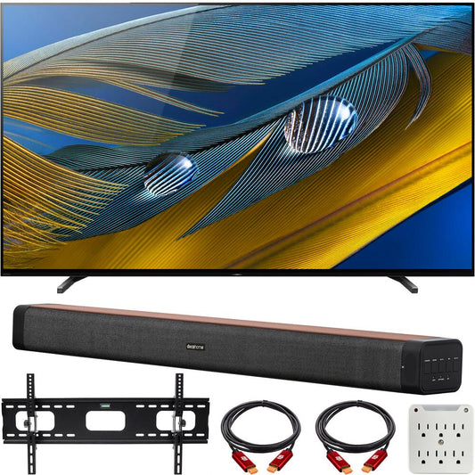 Sony XR77A80J 77" A80J 4K OLED Smart TV 2021 with Deco Home 60W Soundbar Bundle