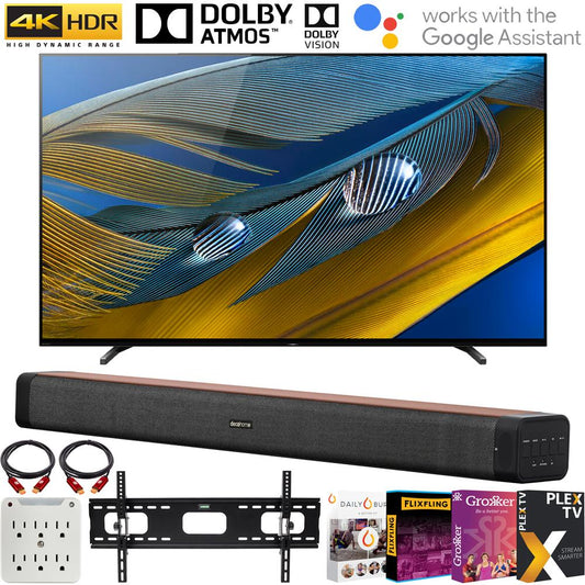 Sony XR77A80J 77" A80J 4K OLED Smart TV (2021) + Deco Soundbar Bundle