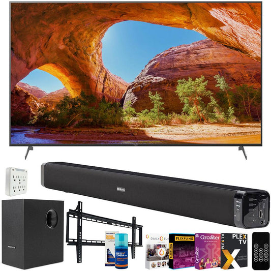 Sony X91J 85 inch HDR 4K UHD Smart LED TV (2021) w/ Deco Soundbar Bundle