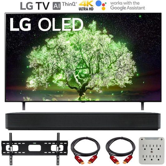 LG 48 Inch A1 Series 4K HDR Smart TV w/AI ThinQ 2021 Bundle with LG SK1 Soundbar