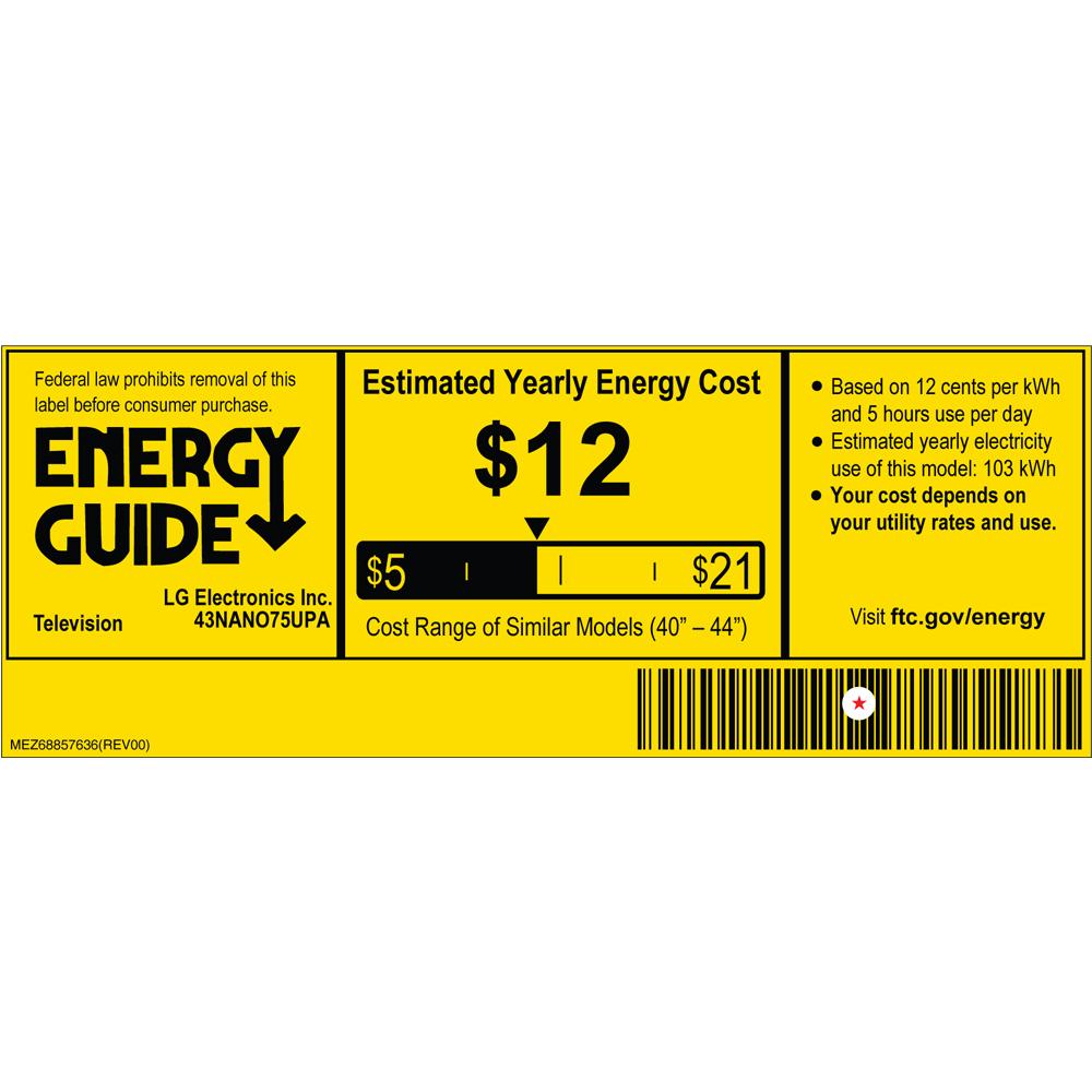 LG 43NANO75UPA 43 Inch 4K Nanocell TV 2021 with LG SK1 Soundbar Bundle