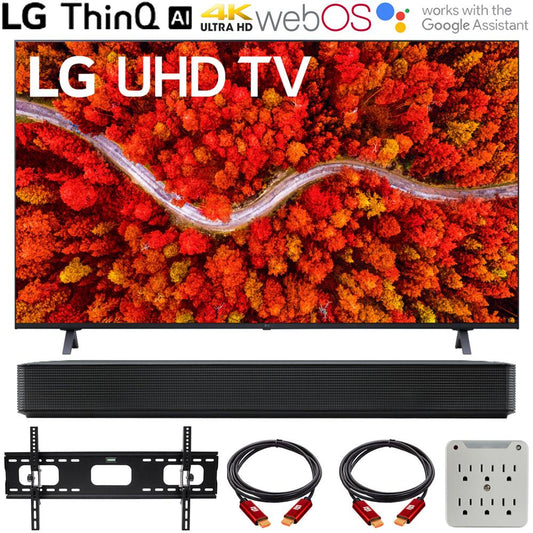 LG 55UP8000PUA 55 Inch 4K UHD Smart webOS TV 2021 with LG SK1 Soundbar Bundle