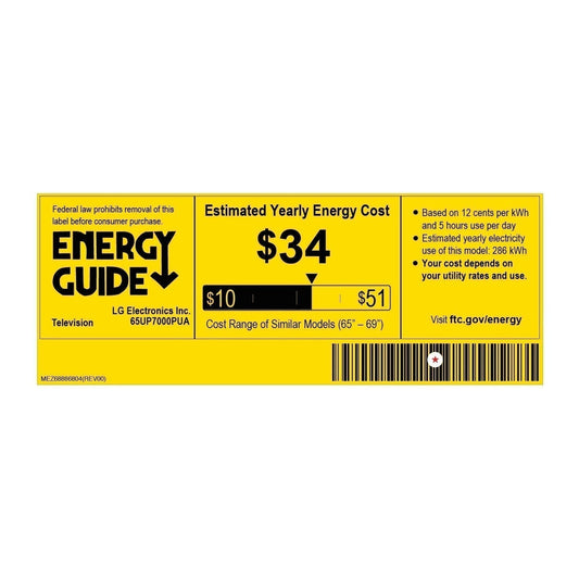 LG 65 Inch UP7000 Series 4K LED UHD Smart webOS TV (2021 Model)