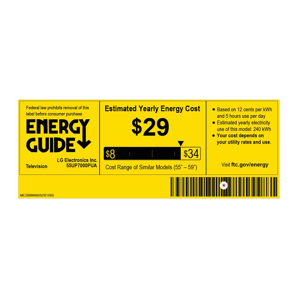 LG 55" UP7000 4K LED UHD Smart webOS TV 2021 with Deco Home 60W Soundbar Bundle