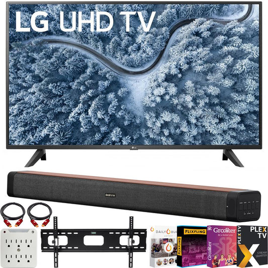 LG 55 Inch UP7000 Series 4K LED UHD Smart webOS TV 2021 Model + Soundbar Bundle