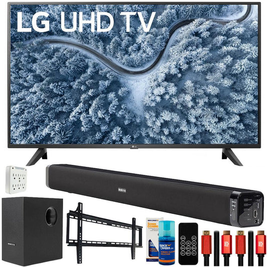 LG 50 Inch UP7000 4K LED UHD Smart webOS TV 2021 with Deco Gear Home Theater Bundle