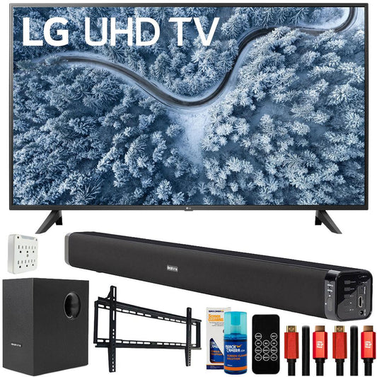 LG 65 Inch UP7000 4K LED UHD Smart webOS TV 2021 with Deco Gear Home Theater Bundle