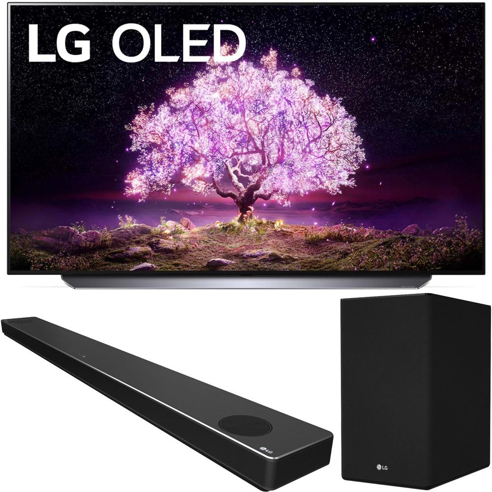 LG OLED77C1PUB 77" 4K OLED TV with AI ThinQ (2021) Bundle with SN10YG Soundbar