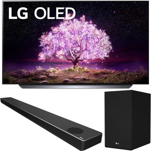 LG OLED77C1PUB 77" 4K OLED TV with AI ThinQ (2021) Bundle with SN10YG Soundbar