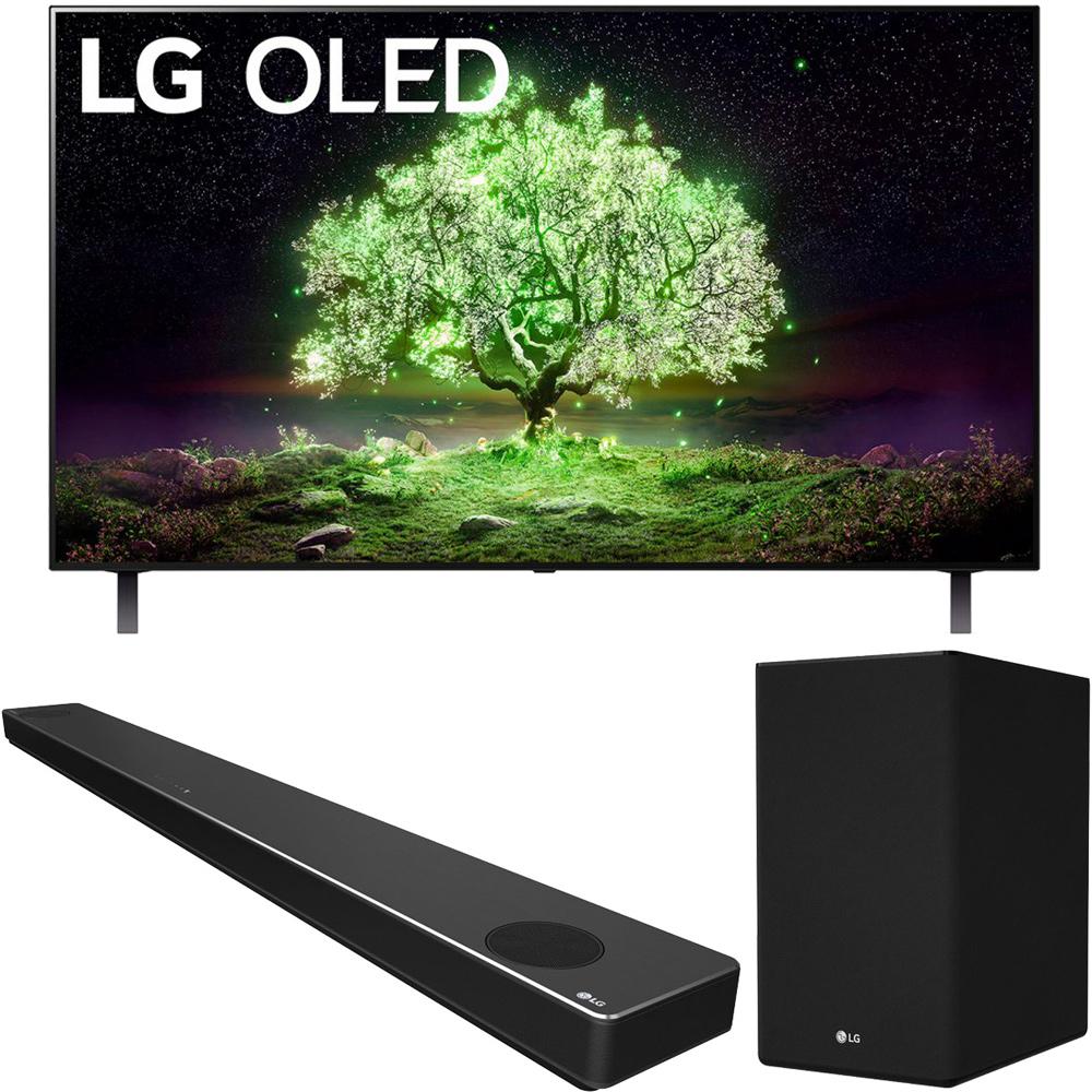 LG OLED77A1PUA 77" A1 Series 4K TV w/AI ThinQ (2021) Bundle with SN10YG Soundbar