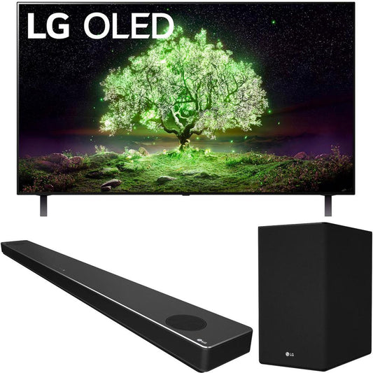 LG OLED77A1PUA 77" A1 Series 4K TV w/AI ThinQ (2021) Bundle with SN10YG Soundbar