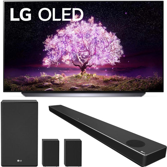 LG OLED77C1PUB 77" 4K OLED TV with AI ThinQ (2021) Bundle with SN11RG Soundbar
