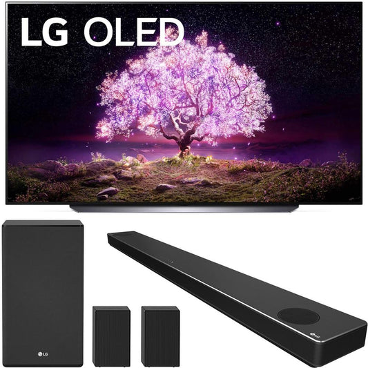 LG OLED83C1PUA 83" 4K OLED TV w/AI ThinQ (2021) Bundle with SN11RG Soundbar