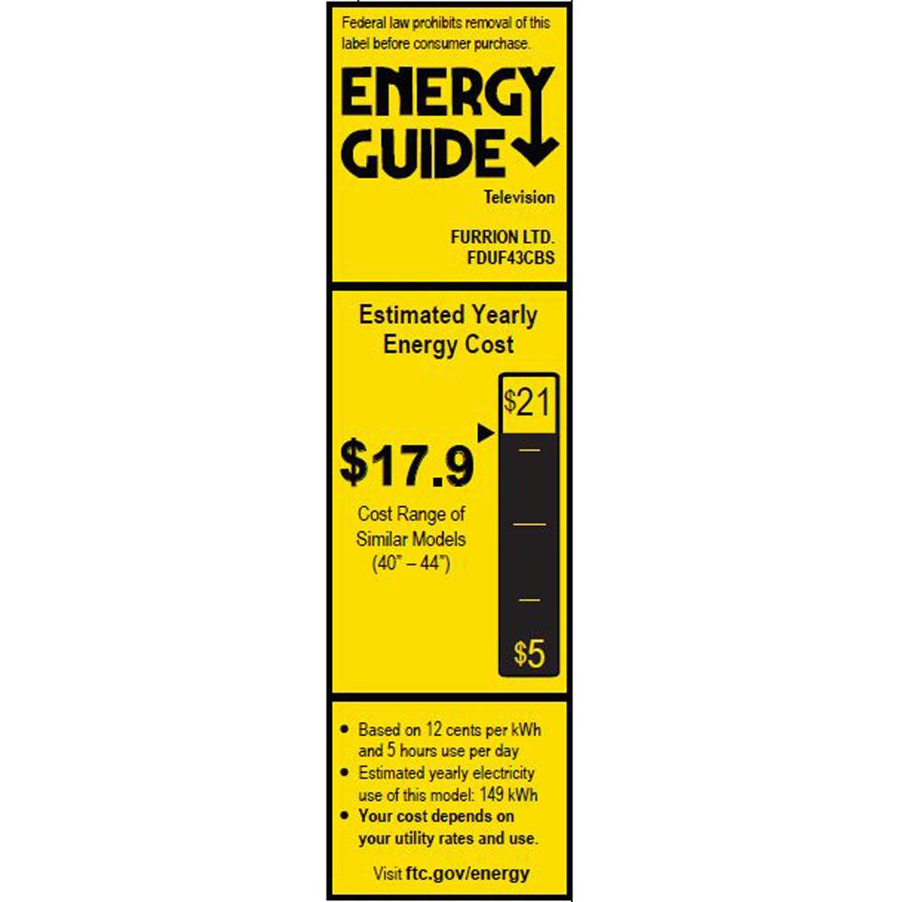 Furrion 43" Full Shade 4K UHD Outdoor 2021 TV w/Furrion Mount +Weatherproof Cover