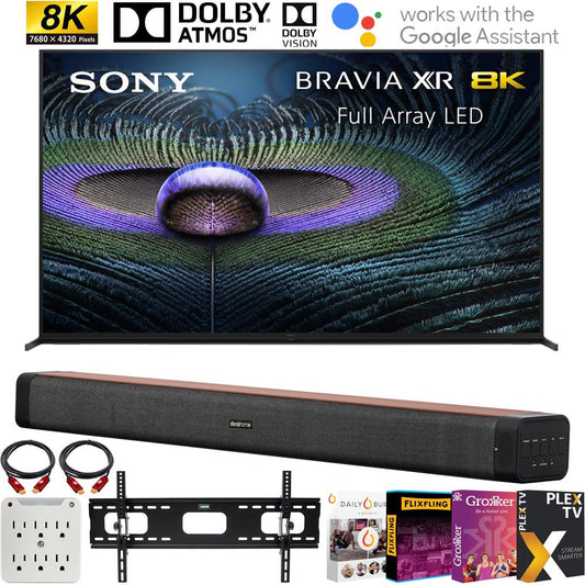 Sony Z9J Bravia XR Master Series 8K LED HDR 75" Smart TV 2021 + Deco Soundbar Bundle