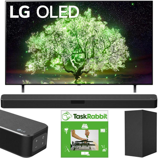 LG 48 Inch A1 Series 4K HDR Smart TV With AI ThinQ 2021 with LG Sound Bar Bundle