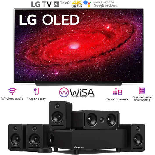 LG OLED65CXPUA 65" CX 4K Smart OLED TV + Platin Audio System w/ WiSA Transmitter