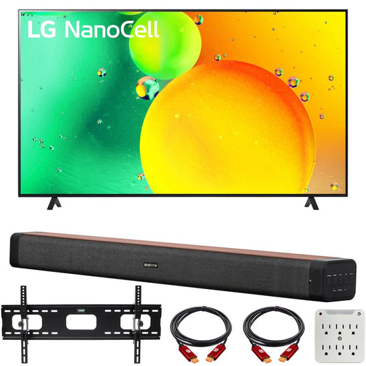 LG 55" HDR 4K UHD Smart NanoCell LED TV 2022 with Deco Home 60W Soundbar Bundle