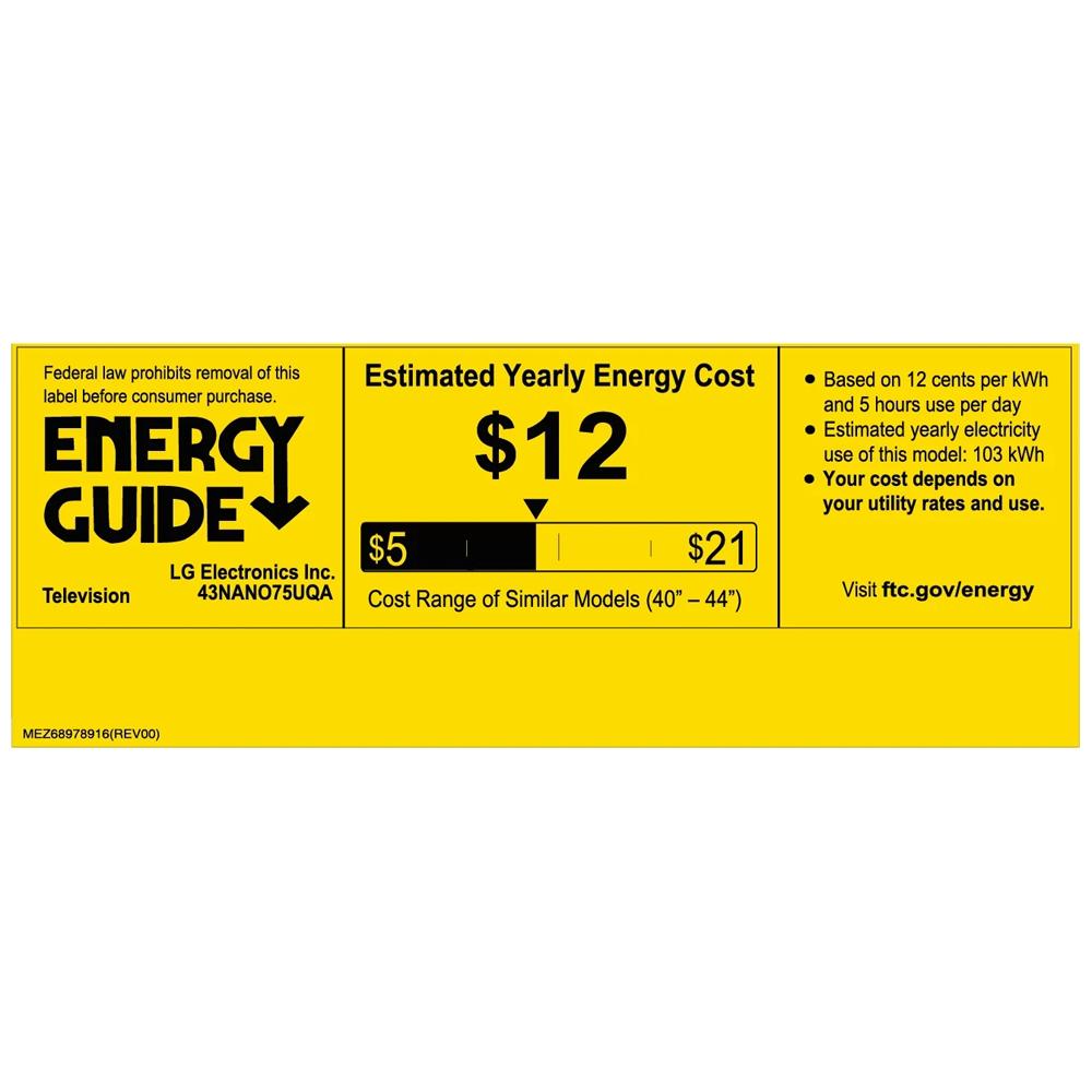 LG 43 Inch HDR 4K UHD Smart NanoCell LED TV 2022 with 1 Year Extended Warranty