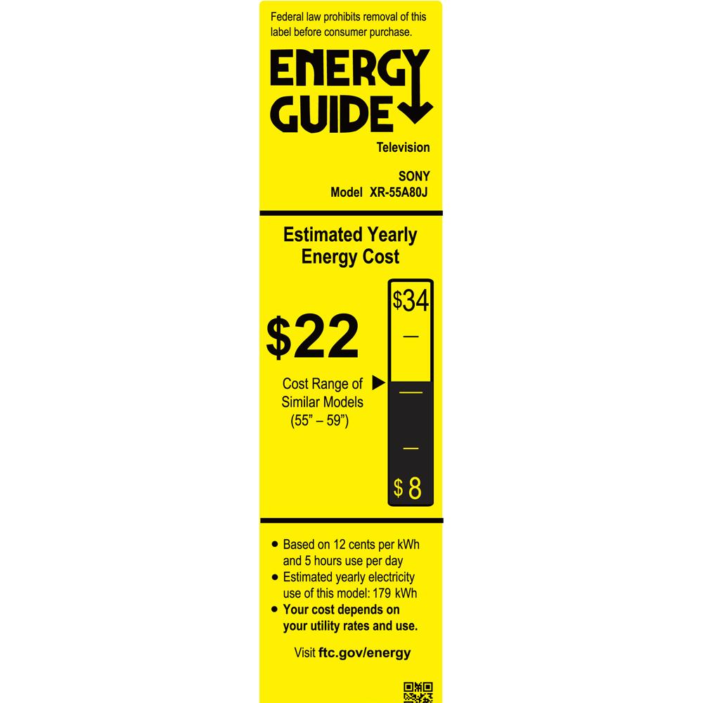 Sony XR55A80J 55" A80J 4K OLED Smart TV (2021 Model) Refurbished