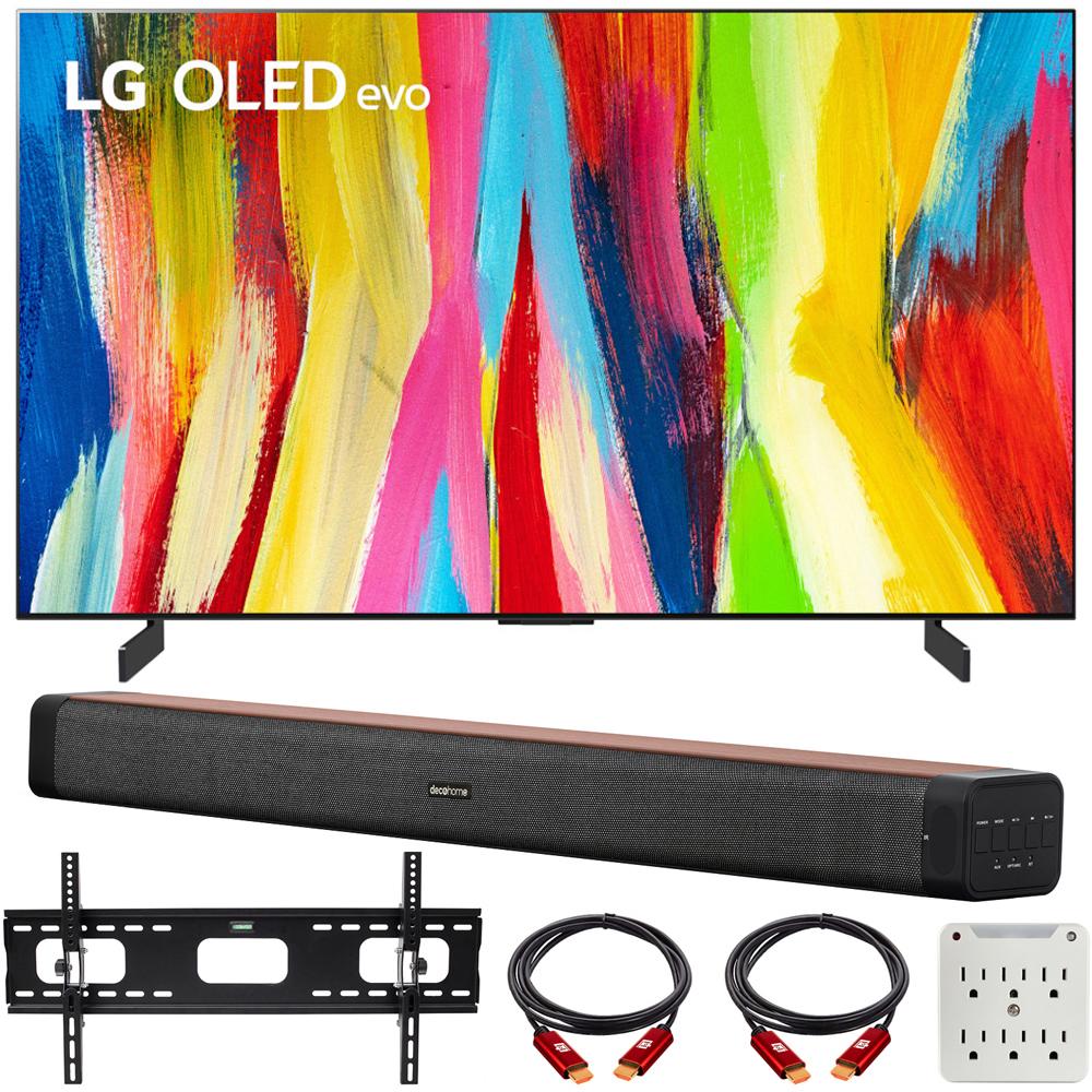 LG 48" HDR 4K Smart OLED Evo TV (2022) with Deco Home 60W Soundbar Bundle