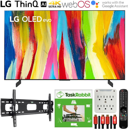 LG OLED77C2PUA 77" HDR 4K Smart OLED TV (2022) + TaskRabbit Installation Bundle