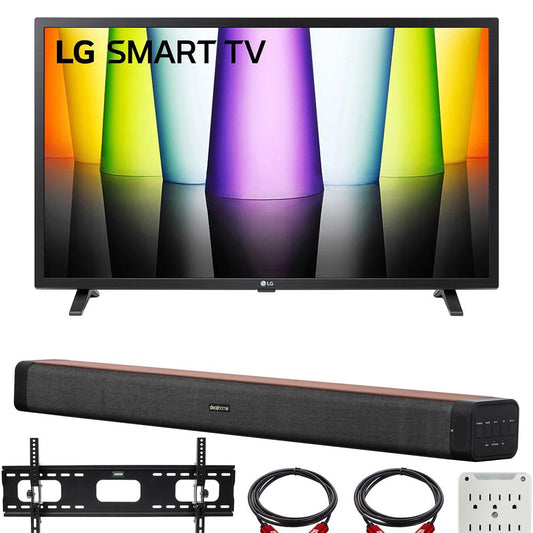 LG 32LQ630BPUA 32" HDR Smart LCD HD TV (2022) with Deco Home 60W Soundbar Bundle