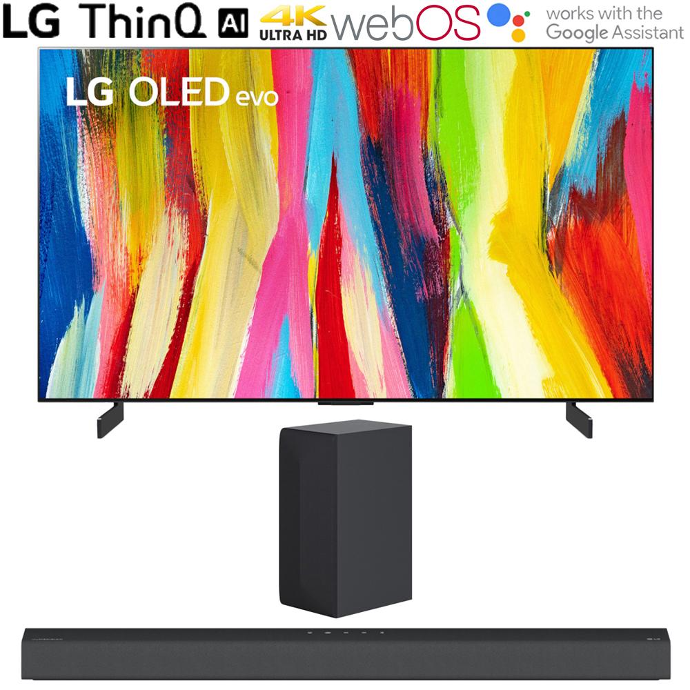 LG OLED83C2PUA 83" HDR 4K Smart OLED TV 2022 w/ LG S65Q High Res Audio Sound Bar