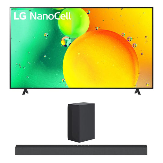LG 55" HDR 4K UHD Smart NanoCell LED TV 2022 w/ LG S65Q High Res Audio Sound Bar