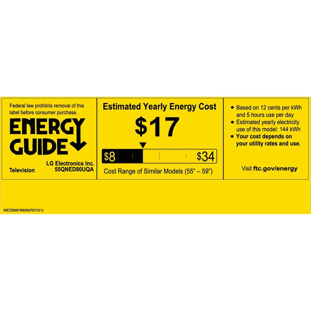 LG 55QNED80UQA 55 Inch QNED Mini-LED Smart TV (2022) - Refurbished