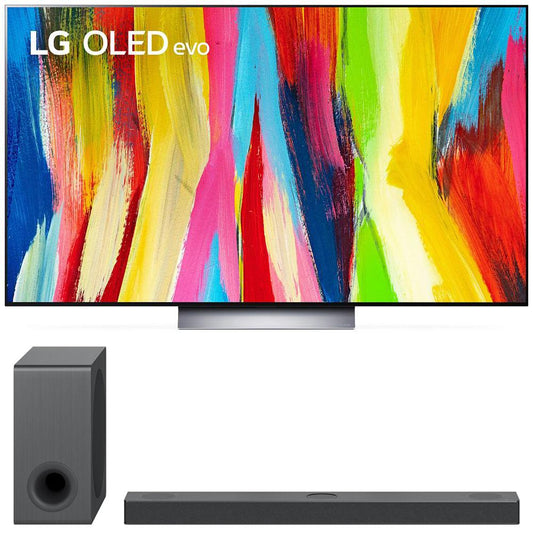 LG 55 Inch HDR 4K Smart OLED TV 2022 with LG 3.1.3 ch High Res Sound Bar